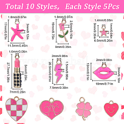 50шт 10 стиля подвески из сплава с эмалью&nbsp;FIND-SC0010-12