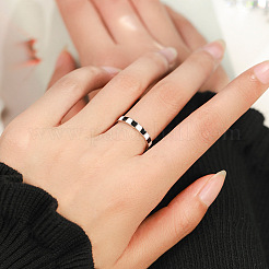 925 anillo de dedo de plata de ley y esmalte&nbsp;FS-WG5A77D-01