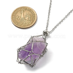 Устойчивый к потускнению мешочек из нержавеющей стали 201 макраме пустой держатель для камней изготовление ожерелий с цепочками из нержавеющей стали 304&nbsp;NJEW-JN04432-01