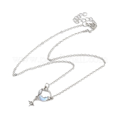 Colliers à pendentif en alliage étoile et moom&nbsp;NJEW-L121-02P