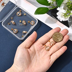 10 шт. латунные серьги-гвоздики&nbsp;KK-BBC0020-91