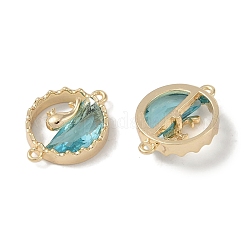 Шармы-соединители из латуни с микропаве из прозрачного кубического циркония&nbsp;X-KK-S367-17A