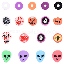 15 стиль бусины из полимерной глины ручной работы на тему Хэллоуина&nbsp;CLAY-YW0002-59