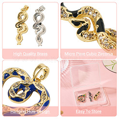 3шт 3 стиля латунные подвески с микропаве и кубическим цирконием&nbsp;KK-TA0002-19