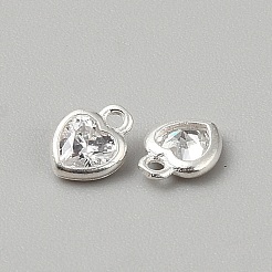 925 ciondolo a forma di cuore in argento sterling con zirconi cubici trasparenti&nbsp;STER-WH0007-11S