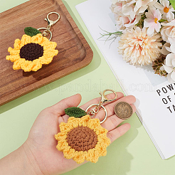 2 Stück 2 Stile handgefertigte Schlüsselanhänger aus gewebten Sonnenblumen&nbsp;KEYC-PH01614