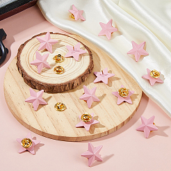 Броши-булавки из сплава в форме звезды AJEW-FH0006-07C-G