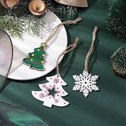 3 шт. 3 стиля печатного деревянного подвесного украшения HJEW-JM02183