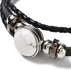 Многониточные браслеты из натурального говлита&nbsp;BJEW-Q337-01F