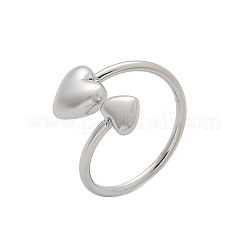 Кольца-манжеты в форме сердца из нержавеющей стали 304 для женщин RJEW-A063-01D-P