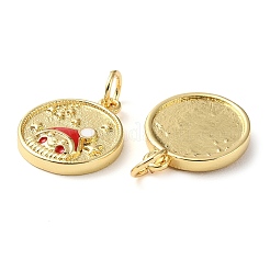 Pendentifs en laiton plaqués sur support de Noël&nbsp;KK-F857-03G