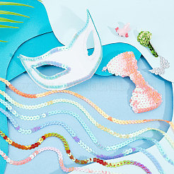 6 рулон 6-х цветных экологически чистых пластиковых бусин-пайеток PVC-PH0001-25