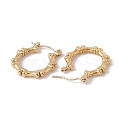 イオンプレーティング（IP）304ステンレススチールドッグボーンラップフープピアス女性用  ゴールドカラー  23x21x3mm  ピン：0.6mm&nbsp;EJEW-E199-05G