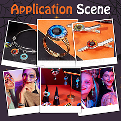 100 шт. полукруглые/купольные стеклянные кабошоны с принтом в виде драконьего глаза&nbsp;GLAA-GA0002-28