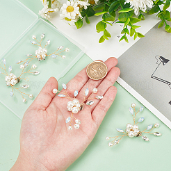 4 шт. украшения для обуви из пластика с искусственным жемчугом в виде цветка&nbsp;FIND-MA0001-01