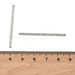 304ステンレスチューブビーズ  テクスチャードチューブ  ステンレス鋼色  40x2mm  穴：1mm&nbsp;STAS-Z192-07P-08