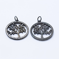 Pendentifs avec zircon cubiques à micro-pavés en laiton&nbsp;KK-P133-05B-NR