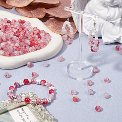 3 нити окрашенных в технике кракелюр стеклянных бусин&nbsp;CCG-SP0001-01