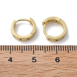 Серьги-кольца со звездами из прозрачного кубического циркония&nbsp;EJEW-K093-22G