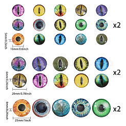 60 шт. 30 стиля светящихся стеклянных глаз-кабошонов GLAA-CA0001-56