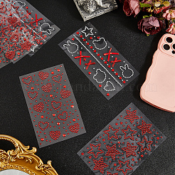 6 лист 3 стилей акриловые стразы наклейки для лица и тела&nbsp;AJEW-SP0002-68C