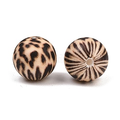 Perle di silicone alimentare rotonde con motivo leopardato&nbsp;PW-WG66974-59