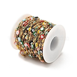 Эмалированные плоские круглые цепочки с звеном от сглаза CHS-G021-01G-03