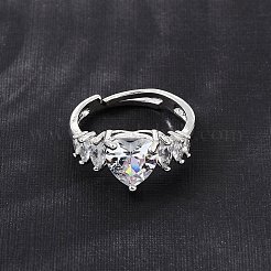 Messing Micro Pave Zirkonia Manschette offene Ringe&nbsp;CU-CBA5C10-08P