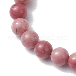 Женские эластичные браслеты круглые из кристаллов кварца и родонита диаметром 8 мм&nbsp;BJEW-JB10700