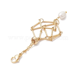 Латунный мешочек макраме пустой держатель для камня кулон украшение HJEW-JM01286