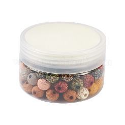 100шт 10 цвета окрашенные бусины из натурального дерева WOOD-TA0001-59