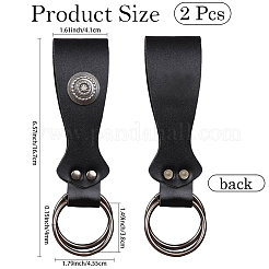 2 Stück flacher runder mittelalterlicher Gürtelanhänger aus PU-Leder&nbsp;AJEW-CL0002-87B