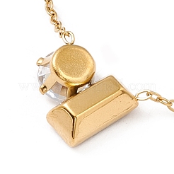 Прямоугольное и плоское круглое колье с кубическим цирконием NJEW-P262-32G