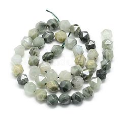 Естественная зеленая линия яшма бисер прядь G-S149-01-8mm