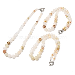 Colliers de perles rondes en jade vert naturel teint&nbsp;GG-CBAA808-05P-B
