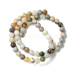 Натуральный бамбук лист агата стренг круглый шарик&nbsp;G-M248-6mm-04