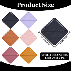 12 шт. закладки для книг из искусственной кожи двух цветов&nbsp;AJEW-CL0002-10