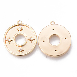 Латунные микропаве прозрачные подвески с фианитом KK-N232-175G-NF