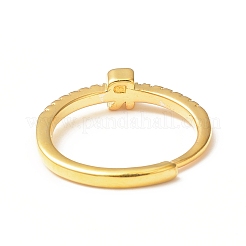 Прозрачное регулируемое кольцо с буквой из прозрачного циркония RJEW-C052-01G-R