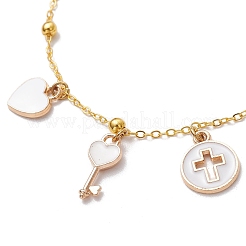 Латунные плоские овальные кабельные цепные браслеты BJEW-JB11602-01