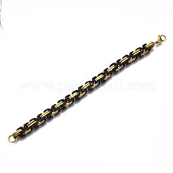 Ионное покрытие (ip) двухцветные браслеты из нержавеющей стали 201 византийские цепи BJEW-S057-86A-01