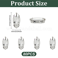 80 pz cucire su strass&nbsp;DIY-MA0005-55C
