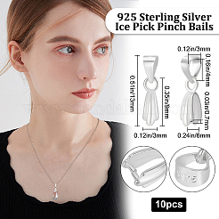 10 шт. 925 поручни для ледоруба из стерлингового серебра STER-BBC0001-29B