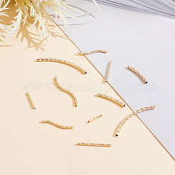 8 шт. 8-х стилевые латунные прямые и изогнутые трубчатые бусины с покрытием KK-BC0009-12