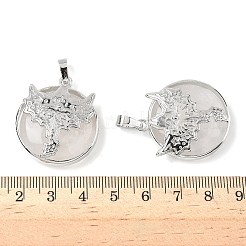 Плоские круглые подвески из натурального кварца&nbsp;G-G279-01P-06