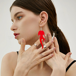 10 пара двухцветных акриловых сережек-подвесок EJEW-FI0002-33