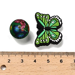 25 шт. бабочка и круглые силиконовые бусины-фокусы SIL-L005-02C