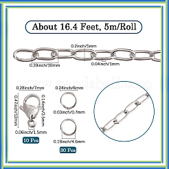 Kit fai da te per realizzare collane/braccialetti con catene a forma di graffetta in acciaio inossidabile 304&nbsp;DIY-SC0029-31
