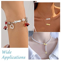 6 pz 2 colori ottone micro pavé zirconia cubica trasparente fermagli ad incastro&nbsp;KK-CJ0005-91
