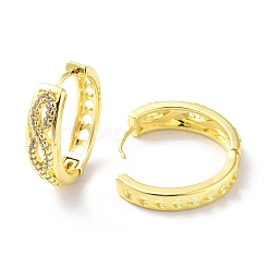 Серьги-кольца с сердечком из прозрачного кубического циркония EJEW-G333-18G